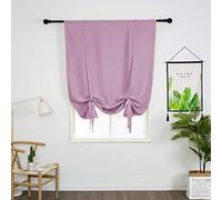 SIMPVALE Rideaux courts occultants avec cordons, isolation thermique, avec poche pour tringle, pour chambre à coucher, salon et cuisine, couleur violette, 100 x 140 cm