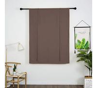 SIMPVALE Rideaux romains occultants courts avec nouettes - Isolation thermique - Rideaux occultants avec passe-tringle pour chambre, salon, cuisine (Café, 140 x 140 cm)