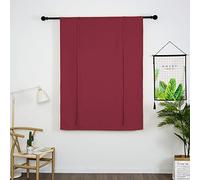 SIMPVALE Rideaux romains occultants courts avec nouettes - Rideaux occultants à isolation thermique avec passe-tringle pour chambre, salon, cuisine (Rouge vin, 60 x 120 cm)