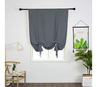 SIMPVALE Rideaux romains occultants courts avec nouettes, rideaux occultants à isolation thermique avec passe-tringle pour la chambre, le salon, la cuisine (Gris, 60 x 120 cm)