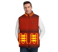 SIMQELLI Gilet Chauffant Hommes 4 zones réchauffeurs, Veste Chauffante avec Banque d’alimentation 10000mAh 7.4V(Noir foncé, XXL)