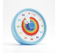 SIMQELLI Minuteur Visuel Enfant 60 Minutes - Timer Analogique Silencieux avec Arc-en-Ciel - Gestion du Temps pour TDAH, Devoirs et École (Bleu)