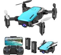 SIMREX X300C Drone avec Caméra 720P HD, RC Quadricoptère Pliable, Mini Drone avec Maintien de l'Altitude, 3D Flip, Contrôle de la Gravité et 2 Batteries, Cadeaux pour Enfants et Adultes, Bleu