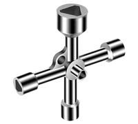 Simsky Clé Universelle pour Armoire Technique, Clé Croisée Multifonction à 4 Voies, 5 Tailles Diamètre Intérieur 7 mm/10 mm/12 mm/13 mm/18 mm