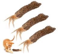 Simsky Lot de 3 jouets interactifs pour chat, avec véritable fourrure de lapin, herbe à chat, jouets interactifs, parfaits pour stimuler l'instinct de chasse et s'amuser pour les chats d'intérieur