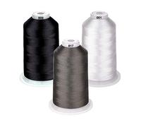 Simthread - 26 sélections - Différents lots de fils gris en polyester pour machine à broder - Grande bobine 5500Y pour machines à coudre tout usage - Couleur essentielle 3