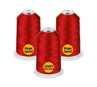 Simthread - 33 sélections - Assortiment de couleurs assorties de fil en polyester pour machine à broder 5500Y pour machine à coudre tout usage - #800 Rouge
