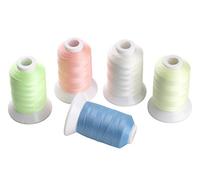 Simthread Assortiment de 5 bobines de fil phosphorescent 500M - pour Brother, Babylock, Janome, Singer, Kenmore Broderie Machine