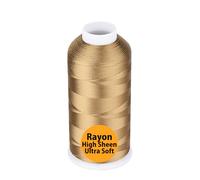 Simthread Fil à Broder en Rayonne 5000m 40wt 100% Viscose, pour Machines à Coudre Usage Professionnel et Domestique, Caramel