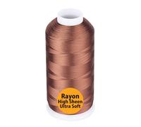Simthread Fil à Broder en Rayonne 5000m 40wt 100% Viscose, pour Machines à Coudre Usage Professionnel et Domestique, Terre de Sienne