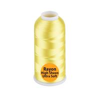 Simthread Fil à Broder en Rayonne 5000m 40wt 100% Viscose, pour Machines à Coudre Usage Professionnel et Domestique, Citron