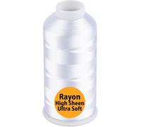 Simthread Fil à Broder Machine 40WT, 5000 m, Viscose, Blanc pur 1001 | Bobine 5000 m de fil à broder 40WT en 100% viscose, coloris Blanc pur 1001, pour des motifs brillants et des points nets.