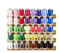 Simthread Fil à Broder Machine 40WT, Kit 40 Couleurs en Polyester, 40 Bobines de 500 m, Numéros Compatibles Brother, pour Brother, Janome, Babylock, Singer