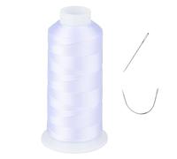 Simthread Fil à coudre très résistant pour extérieur ou à coudre à la main ou à la machine, 100% polyester, résistant aux UV - Tex 69 (12 wt) - 1374 m NP-blanc