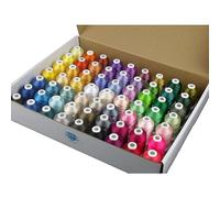 Simthread Kit de 63 Fils à Broder en Polyester 40WT, 63 Bobines de 500 m, Convertibles au Nuancier Brother, Compatibles avec Brother, Janome, Babylock, Singer et autres Machines à Broder