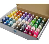 Simthread Kit de Fils à Broder 40WT, 63 Couleurs, 63 Bobines de 500 m