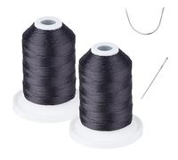 Simthread Lot de 2 bobines de fil à coudre très résistant pour extérieur ou à coudre à la main ou à la machine, 100% polyester, certifié Tex 69 (12 wt), 227 m x 2 bobines NP-noir
