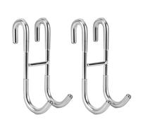 Simtive Lot de 2 crochets de porte de douche en acier inoxydable pour porte de douche en verre sans cadre Argenté