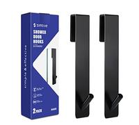 Simtive Lot de 2 crochets de porte de douche étendus (17,8 cm), noir