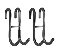 Simtive Lot de 2 crochets de porte de douche pour porte de douche en verre sans cadre, crochets pour raclette de douche, noir