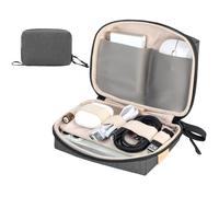 SIMTOP Organisateur Câbles Compact, Pochette Voyage PC Gris | Organisation compacte pour câbles, chargeurs, power bank et cartes SD, idéale en voyage, au bureau ou pour le matériel photo