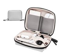 SIMTOP Trousse Organisateur Câbles Compacte, Sac de Rangement pour Accessoires PC, Power Bank, Câbles, Cartes SD - Idéal Voyage/Bureau/Photographie (Grille Grise)