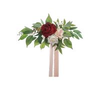 Simulated Artificial Willow Leaf Rose Chair Back Flower Decoration Plastic Ornaments for Church And Aisle Dance Table And Chair Layout And Decoration