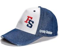 Simulateur d'agriculture Casquette Trucker 5 Panneaux (Casquette de Baseball Aspect usé, avec Logo, 100% Coton, Couleur Bleu - Blanc, Casquette)