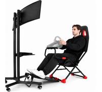 Simulateur de Conduite - CURFAIR - Siège Racing - Réglable & pliable - Pour Salon Appart