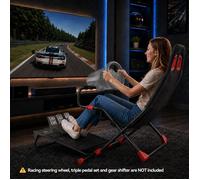 Simulateur de Conduite - CURFAIR - Siège Racing - Réglable & pliable - Pour Salon Appart - noir