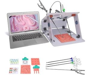 Simulateur d'Entraînement Laparoscopique avec Caméra Endoscopique HD, 4 Instruments & 8 Modules de Formation pour la Pratique Médicale et Le Développement des Compétences en Chirurgie Mini-Invasive