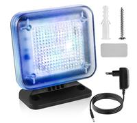 Simulateur TV avec 12 LED et 3 programmes sélectionnables, simulateur TV factice, économe en énergie, avec minuterie, complet avec adaptateur secteur, à utiliser comme protection anti-effraction, noir