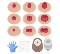 Simulateurs de stomie adhésifs, ensemble de modèles de formation à la stomie, modèles de pratique de soins de stomie multi-teintes pour la formation médicale et l'éducation des patients - Léger