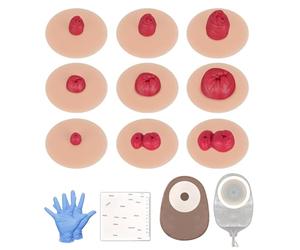 Simulateurs de stomie adhésifs, ensemble de modèles de formation à la stomie, modèles de pratique de soins de stomie multi-teintes pour la formation médicale et l'éducation des patients - Léger