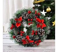 Simulation à la Main de Couronne de Noël Porte Suspendue fenêtre Accessoires décoration de décoration de Noël Couronne-Trois Fleurs Couronne Anneau décorations d'automne