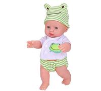 Simulation bébé poupée, 30 CM Vinyle imperméable Corps réaliste réaliste Douce Vie réelle Tenue Mignon poupée Nouveau-né accompagner Jouet(Vert)