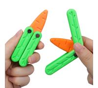Simulation Carotte Papillon Couteau Gravité 3d Imprimé Plastique Couteau Pliant Jouets Enfants Mini Couteau Oscillant Accessoires D'entraînement D'action - Type 2pcs-Short