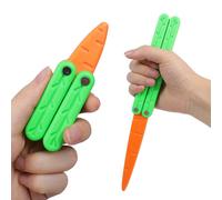 Simulation Carotte Papillon Couteau Gravité 3d Imprimé Plastique Couteau Pliant Jouets Enfants Mini Couteau Oscillant Accessoires D'entraînement D'action - Type 2pcs-Set