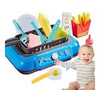 Simulation Cooking Toy - Ustensiles de cuisine gourmet - Boîte de jeu d'acte avec outils - Kit éducatif en plastique sûr pour l'apprentissage précoce - Jouet de cuisine pour fille de 3 ans