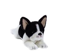 Simulation d'animal en Peluche pour Chien Bouledogue français - Réaliste et réaliste Doux Fait à la Main Chien couché en Peluche Chiot - Cadeau Cadeau pour garçons et Filles