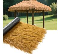 Simulation de chaume, rouleau de paille mexicaine artificielle, décoration de toit de chaume pour chalet, terrasse, pavillon en bord de mer, fête hawaïenne et décoration de bar Tiki(Size:0.5*15m)