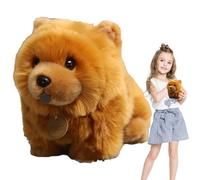 Simulation de Chien en Peluche Chow Chow - Chien en Peluche Doux et réaliste | Animale Mignonne | Pelucha Confortable pour Hommes, Femmes et | Objet de Collection décoratif et câlin