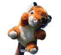 Simulation de marionnette à Main de Tigre Mignon, Jouet en Peluche, poupée de Tigre Blanc, Cadeau Confortable, poupée ventriloque, Cadeau de Tigre du Zodiaque(Orange)
