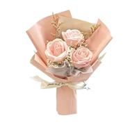 Simulation de petit bouquet de roses exquis de type petit bouquet, pas besoin de prendre la peine d'insérer un petit bouquet léger, pour de superbes souvenirs de décorations murales (rose, taille