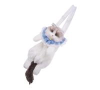 Simulation de sac à dos pour chat - jouet douce, style British Shorthair | Taille de la taille raoll Cat Plush avec sangles détachables, animal farci réaliste pour fille à surpr, Blue Scarf
