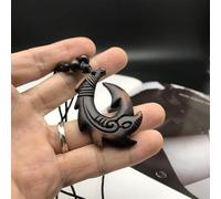 Simulation d'os sculpté Style hawaïen Maori hameçon pendentifs amulette Colliers Cadeaux