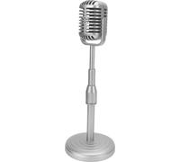 Simulation d'un modèle de microphone à l'ancienne avec une base stable et une tige de support Rétro -Mic -Requisius pour la photographie Argent