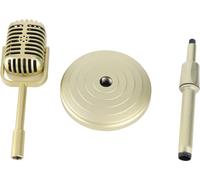 Simulation d'un modèle de microphone à l'ancienne avec une base stable et une tige de support style rétro -MIC -Prop pour la photographie Or