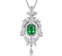Simulation étincelante Collier de Pendentif émeraude pour Les Femmes Color Wedding Banquet Choerks Bijoux