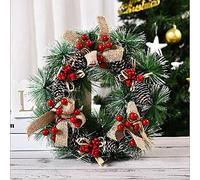 Simulation Faite à la Main de Couronne de Noël Porte Suspendue Accessoires de fenêtre décoration de Disposition Couronne de décoration de Noël-Trois résumés Anneau de Couronne décorations